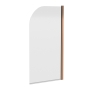 Nuie Pacific Brushed Bronze Profile Round Top Hinged Bath Screen 1430mm H x 790mm W - 6mm Glass