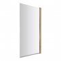 Nuie Pacific Brushed Brass Profile Square Hinged Bath Screen 1430mm H x 790mm W - 6mm Glass