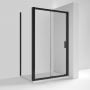 Nuie Pacific Black Profile Sliding Shower Enclosure 1000mm x 900mm Excluding Tray - 6mm Glass