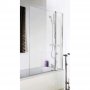 Nuie Pacific Square Hinged Bath Screen with Fixed Panel 1435mm H x 1005mm W - 6mm Glass