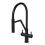 Nuie Ravi Mono Kitchen Sink Mixer Tap Dual Lever Handle - Matt Black