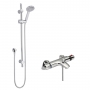Nuie Reef Thermostatic Bath Shower Mixer with Water Saving Slider Rail Kit - Chrome