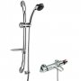 Nuie Reef Thermostatic Bath Shower Mixer with Luxury Curved Slider Rail Kit - Chrome