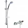 Nuie Reef Thermostatic Bath Shower Mixer with Classic Multi Function Slider Rail Kit - Chrome
