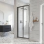 Rene Brushed Pewter Bi-Fold Shower Door - 4mm Glass