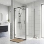 Rene Brushed Pewter Hinged Door Square Shower Enclosure - 6mm Glass