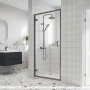 Rene Brushed Pewter Hinged Shower Door - 6mm Glass