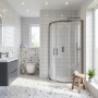 Rene Brushed Pewter Quadrant Shower Enclosure - 6mm Glass