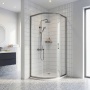 Nuie Rene Brushed Pewter Single Entry Quadrant Shower Enclosure 900mm x 900mm - 6mm Glass