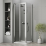 Rene Polished Chrome Bi-Fold Shower Door - 4mm Glass
