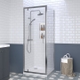 Rene Polished Chrome Pivot Door Shower Enclosure - 6mm Glass