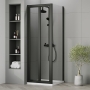 Rene Black Bi-Fold Door Square Shower Enclosure - 4mm Glass
