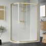 Rene Brushed Brass Offset Quadrant Shower Enclosure - 6mm Glass