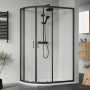 Rene Matt Black Offset Quadrant Shower Enclosure - 6mm Glass