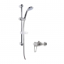 Nuie Round Manual Exposed Shower Valve with Slider Rail Kit - Chrome
