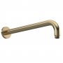 Nuie Round Wall Mounted Shower Arm 335mm Length - Brushed Brass