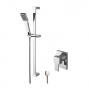 Nuie Sanford Square Manual Concealed Shower Valve with Slider Rail Kit - Chrome