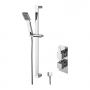 Nuie Sanford Twin Square Thermostatic Concealed Shower Valve with Slider Rail Kit - Chrome