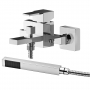 Nuie Sanford Wall Mounted Bath Shower Mixer Tap with Shower Kit - Chrome