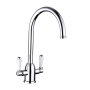 Nuie Sarven Kitchen Sink Mixer Tap Dual Handle - Chrome