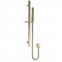 Nuie Windon Square Slider Rail Shower Kit with Outlet Elbow - Brushed Brass