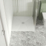 Nuie Slimline White Slate Effect 32mm Square Shower Tray