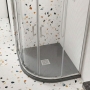 Nuie Slimline Grey Slate Effect 32mm Quadrant Shower Tray