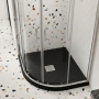 Nuie Slimline Black Slate Effect 32mm Quadrant Shower Tray