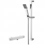 Nuie Square Thermostatic Bar Shower Valve with Slider Rail Kit - Chrome