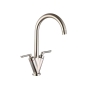 Nuie Sutna Kitchen Sink Mixer Tap Dual Lever Handle - Brushed Nickel