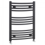 Nuie Curved Heated Towel Rail 700mm H x 500mm W - Anthracite