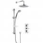 Nuie Triple Round Thermostatic Concealed Complete Mixer Shower - Chrome