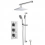 Nuie Triple Square Thermostatic Concealed Complete Mixer Shower - Chrome