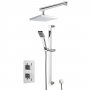 Nuie Twin Square Thermostatic Concealed Complete Mixer Shower with Diverter - Chrome