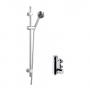 Nuie Vertical Thermostatic Bar Shower Valve with Single Function Slider Rail Kit - Chrome