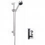Nuie Vertical Thermostatic Bar Shower Valve with Multi Function Slider Rail Kit - Chrome