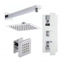 Nuie Vibe Concealed Thermostatic Triple Shower Valve with Fixed Shower Head and Body Jet - Chrome