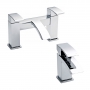 Nuie Vibe Mono Basin Mixer Tap and Bath Filler Tap Pillar Mounted - Chrome
