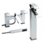 Nuie Vibe Tall Mono Basin Mixer Tap and Bath Shower Mixer Tap Pillar Mounted - Chrome