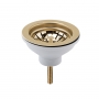 Nuie Kitchen Sink Waste with 90mm Strainer without Overflow - Brushed Brass (2 Waste)