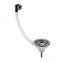 Nuie Kitchen Sink Waste with 90mm Strainer with Overflow - Brushed Nickel