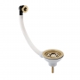 Nuie Kitchen Sink Waste with 90mm Strainer with Overflow - Brushed Brass