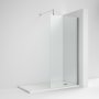 Nuie Wet Room Screen 1850mm x 800mm Wide with Support Bar 8mm Glass - Chrome