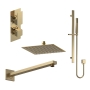 Nuie Windon Thermostatic Twin Concealed Complete Mixer Shower with Diverter - Brushed Brass