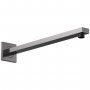 Nuie Windon Rectangular Wall Mounted Shower Arm 410mm Length - Brushed Pewter