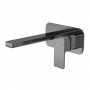 Nuie Windon 2-Hole Wall Mounted Basin Mixer Tap with Plate - Brushed Pewter