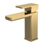 Nuie Windon Mono Basin Mixer Tap with Push Button Waste - Brushed Brass