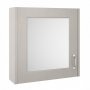 Nuie York 1 Door Mirror Cabinet 600mm Wide - Grey Woodgrain
