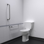 Nymas Nyma PRO Close Coupled Toilet Doc M Pack White - 2 x Polished Grab Rails