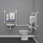 Nymas Low Level Disabled Toilet Doc M Pack White - White Grab Rails